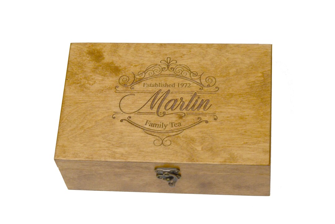 Customized Tea Box Engraved Tea Chest, Personalized Tea Storage Box ...