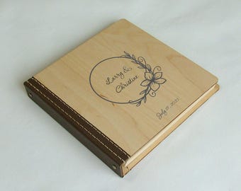 Personalized Wooden Guest book - Wedding album - Adventure Scrapbook - Photo album - Photobooth Christmas gift - Wedding Guestbook
