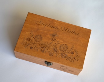 Personalized Keepsake Box, Baby Memory Box, New Baby Keepsakes, Engraved Wooden Box, Laser engraved baby box, Personalized Baby Box