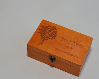 Customized Tea Box, Engraved Tea Chest, Personalized Tea Storage Box, Tea Bag Organizer, Family Personalized Tea Box Family, Mom gift