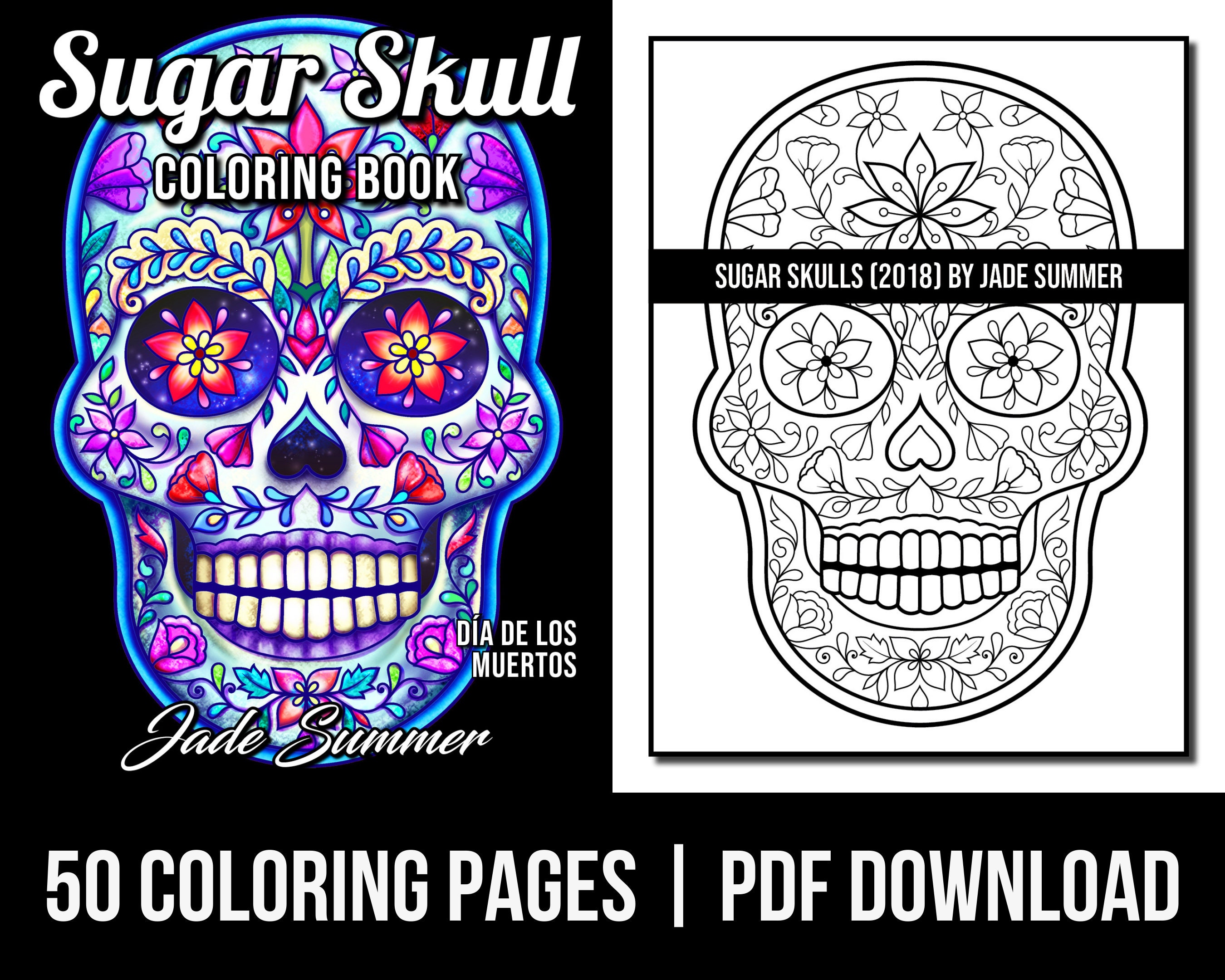 Coloring Book: Sugar Skulls Coloring Book Teen Coloring Book 