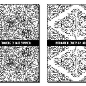 Flower Coloring Pages: Intricate Flowers Adult Coloring Book - Etsy ...