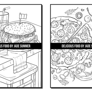 Food Coloring Pages: Delicious Food Adult Coloring Book by Jade Summer ...