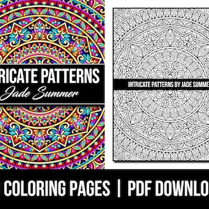 Mandala Coloring Pages: Intricate Patterns Adult Coloring Book by Jade Summer | 50 Digital Coloring Pages (Printable, PDF Download)