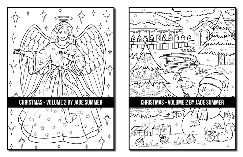 Coloring Pages: Christmas Coloring Book 2 Adult Coloring Book by Jade Summer 45 Digital Coloring Pages Printable PDF Download image 6