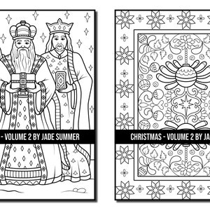 Coloring Pages: Christmas Coloring Book 2 Adult Coloring Book by Jade Summer 45 Digital Coloring Pages Printable PDF Download image 9