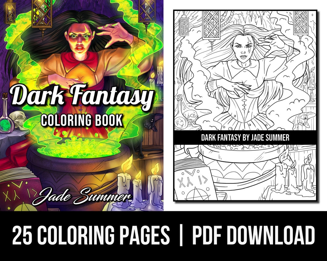 Fantasy Coloring Pages: Dark Fantasy Adult Coloring Book by Jade Summer ...