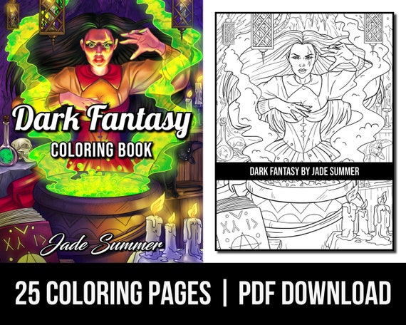 Digital Coloring Book of Dark Fantasy Art as Downloadable PDF -  Finland
