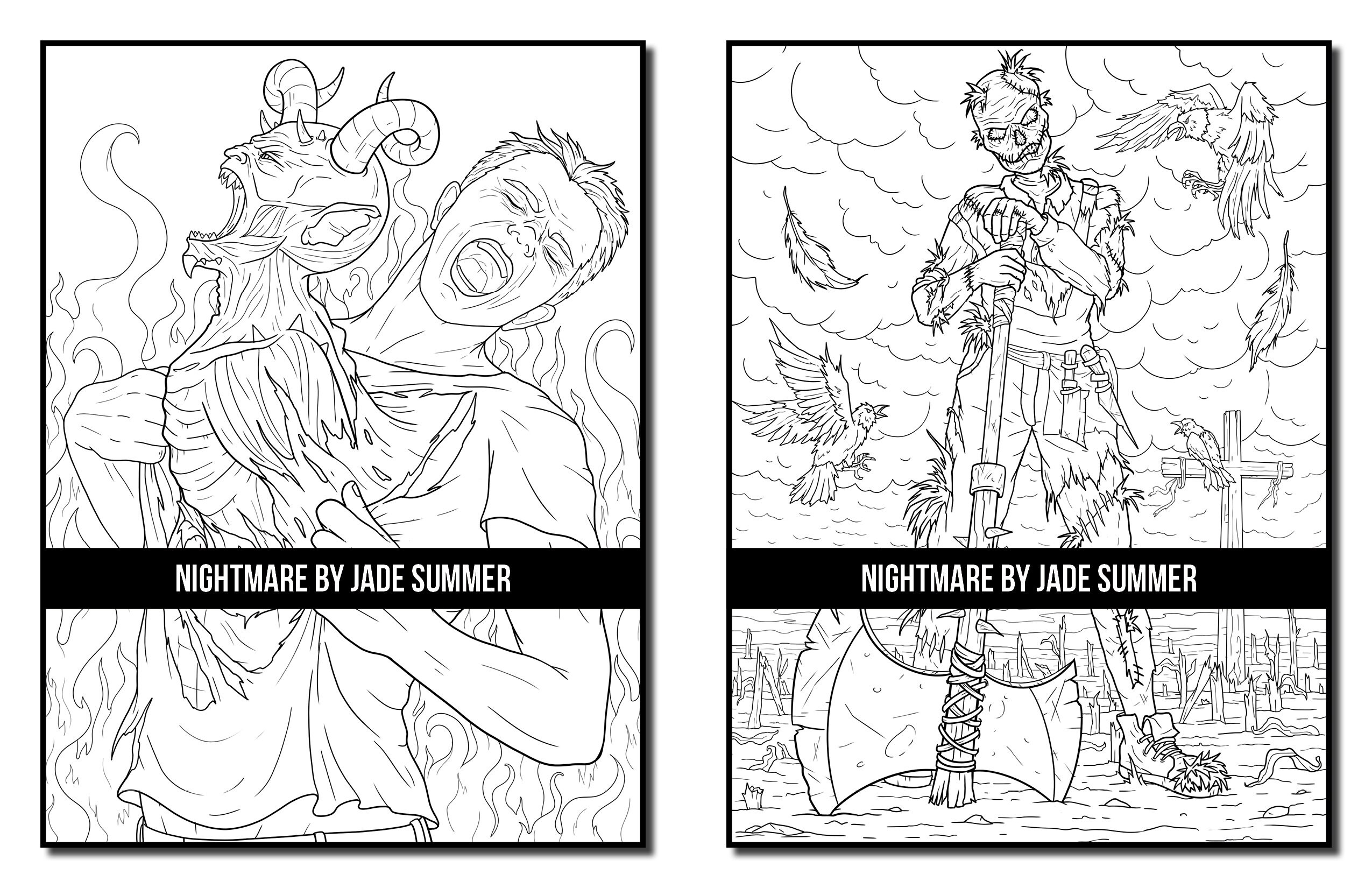 Coloring Pages: Nightmare Adult Coloring Book by Jade Summer - Etsy UK