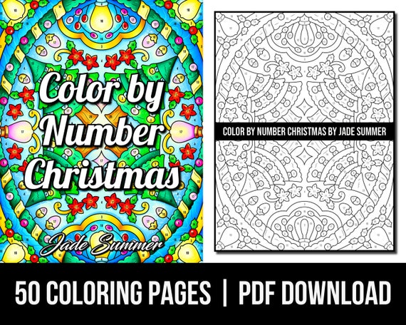 Color by Number Coloring Pages: Christmas Adult Coloring Book by Jade  Summer 50 Digital Coloring Pages printable, PDF Download -  Denmark