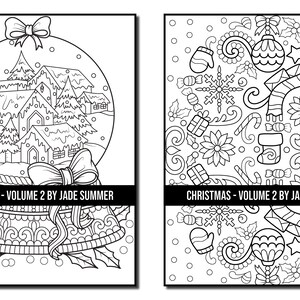 Coloring Pages: Christmas Coloring Book 2 Adult Coloring Book by Jade Summer 45 Digital Coloring Pages Printable PDF Download image 4