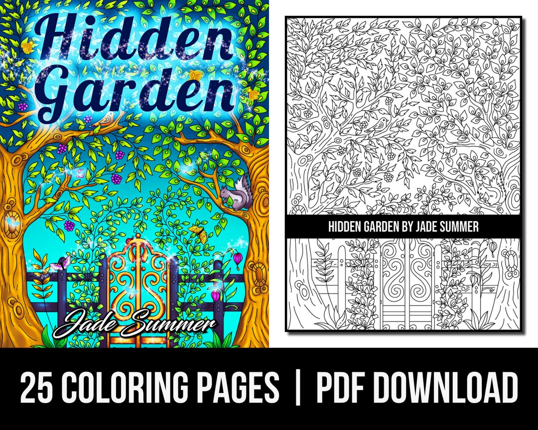 Nature Coloring Pages: Hidden Garden Adult Coloring Book by Jade Summer