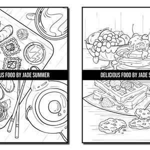 Food Coloring Pages: Delicious Food Adult Coloring Book by Jade Summer ...