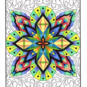 Mandala Coloring Pages: 100 Amazing Patterns Adult Coloring Book by Jade Summer 100 Digital Coloring Pages Printable, PDF Download image 6