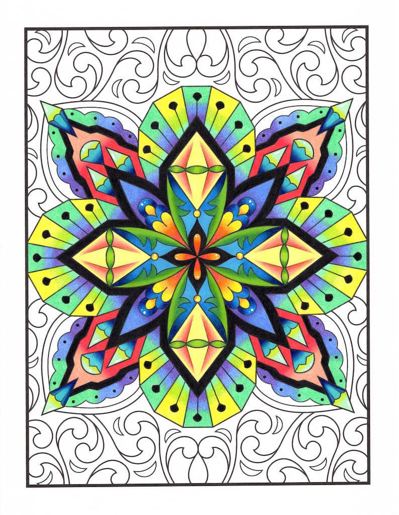 Mandala Coloring Pages: 100 Amazing Patterns Adult Coloring Book by Jade Summer 100 Digital Coloring Pages Printable, PDF Download image 6