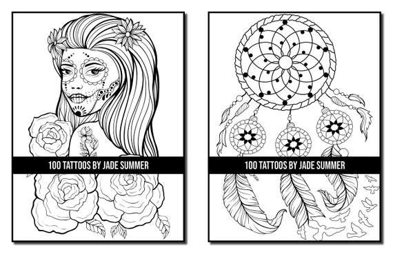50 Tattoo Adult Coloring Book: An Adult Coloring Book with Awesome