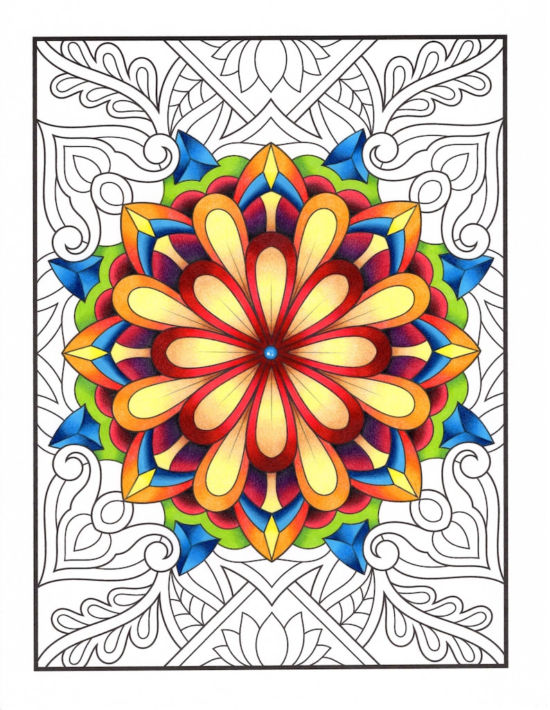 Mandala Coloring Pages: 100 Amazing Patterns Adult Coloring Book by Jade Summer 100 Digital Coloring Pages Printable, PDF Download image 4