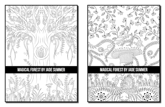 Watercolor Coloring Sheet (For Adults!) Fairytale Forest Painting -Perfect  For A DIY Girls Painting Party Night!