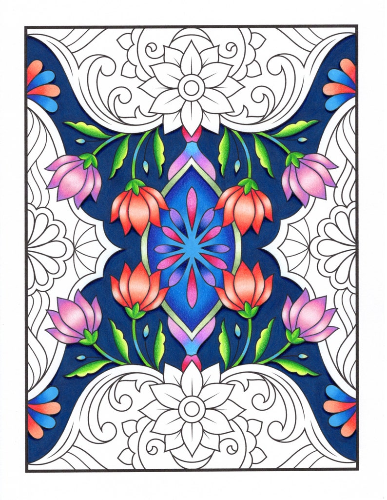 Mandala Coloring Pages: 100 Amazing Patterns Adult Coloring Book by Jade Summer 100 Digital Coloring Pages Printable, PDF Download image 5