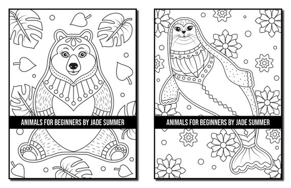 Disegni di animali da colorare: Libro da colorare per adulti con