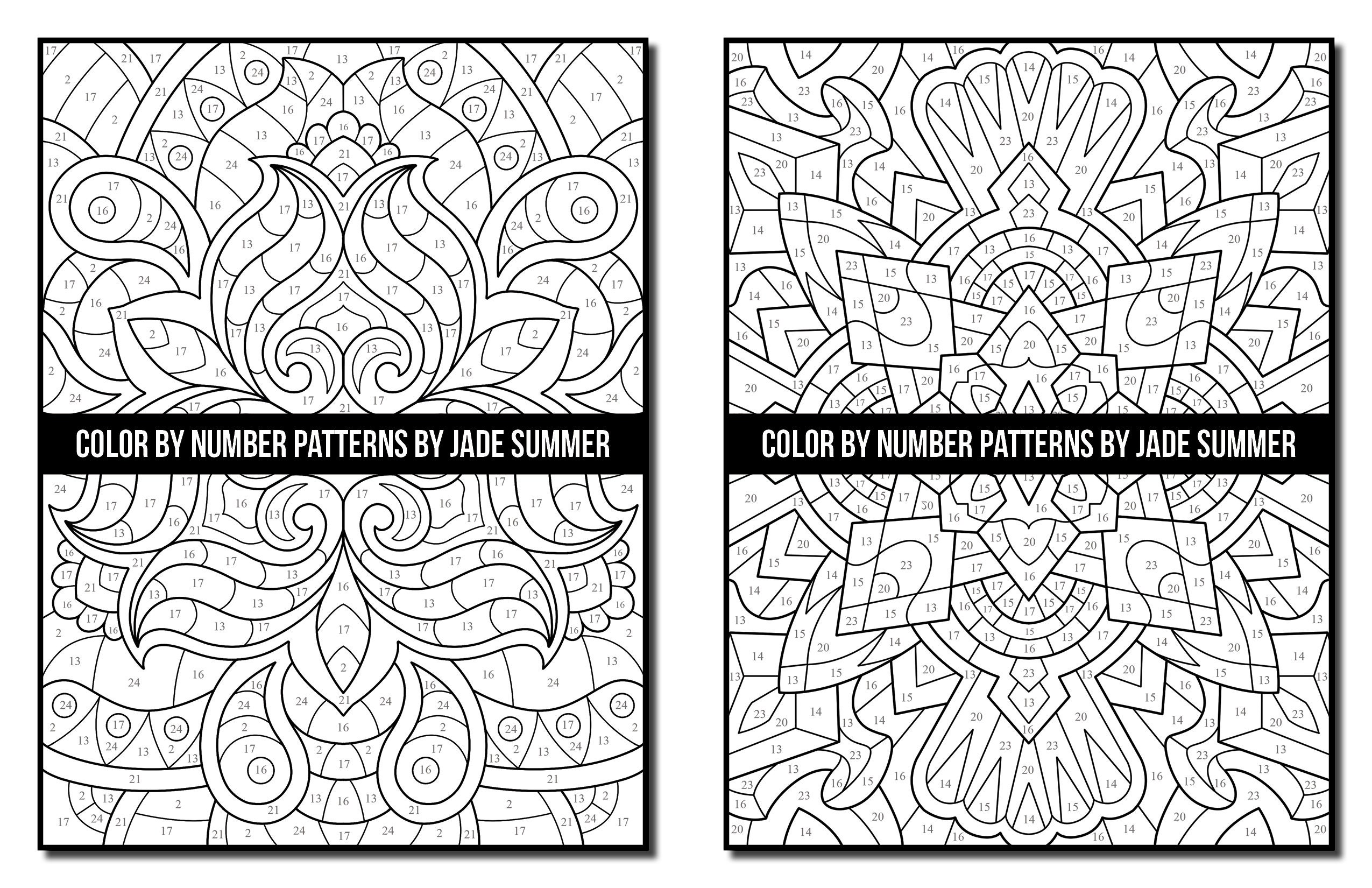 Color by Number Patterns: An Adult Coloring Book with Fun, Easy, and Relaxing Coloring Pages by Jade Summer