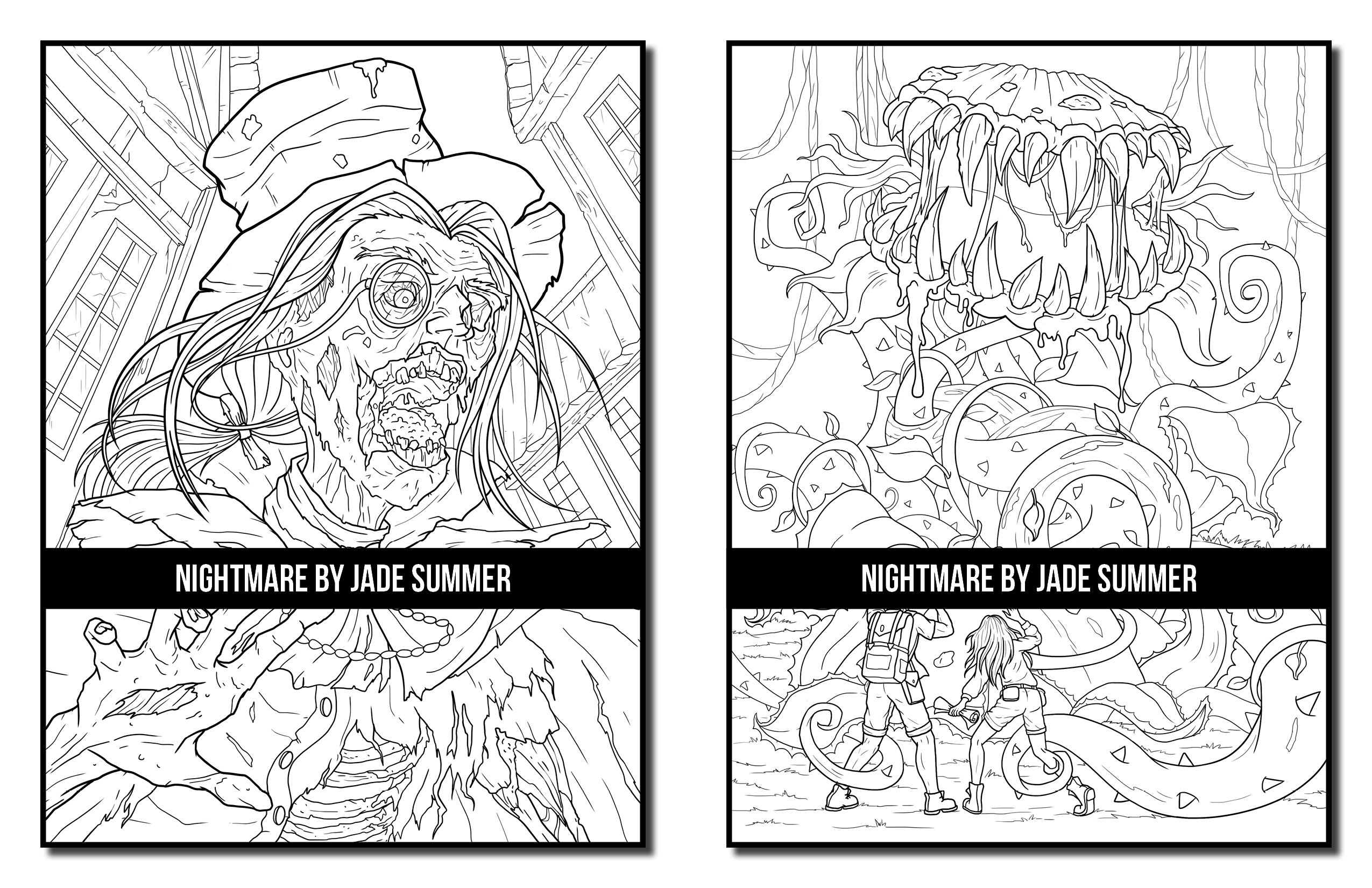 Coloring Pages: Nightmare Adult Coloring Book by Jade Summer - Etsy