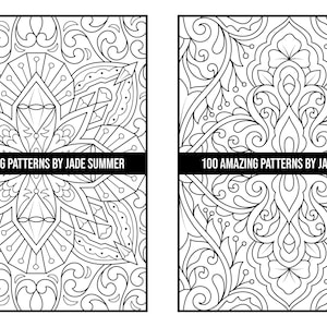 Mandala Coloring Pages: 100 Amazing Patterns Adult Coloring Book by Jade Summer 100 Digital Coloring Pages Printable, PDF Download image 9