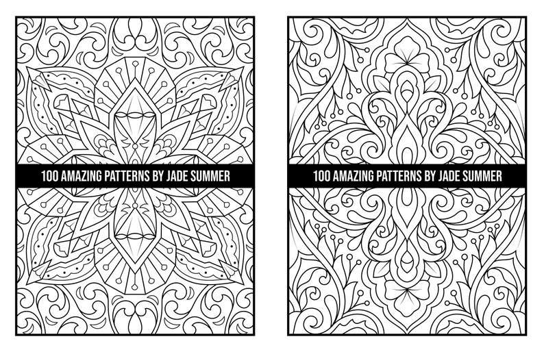 Mandala Coloring Pages: 100 Amazing Patterns Adult Coloring Book by Jade Summer 100 Digital Coloring Pages Printable, PDF Download image 9