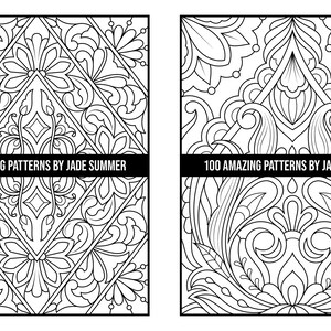 Mandala Coloring Pages: 100 Amazing Patterns Adult Coloring Book by Jade Summer 100 Digital Coloring Pages Printable, PDF Download image 8