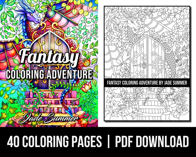Fantasy Coloring Pages: Fantasy Coloring Adventure Adult - Etsy