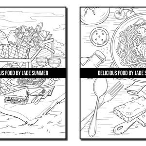 Food Coloring Pages: Delicious Food Adult Coloring Book by Jade Summer ...