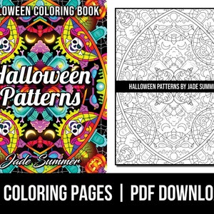 Coloring Pages: Halloween Patterns Adult Coloring Book by Jade Summer | 50 Digital Coloring Pages (Printable, PDF Download)