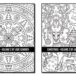 Coloring Pages: Christmas Coloring Book 2 Adult Coloring Book by Jade Summer 45 Digital Coloring Pages Printable PDF Download image 7