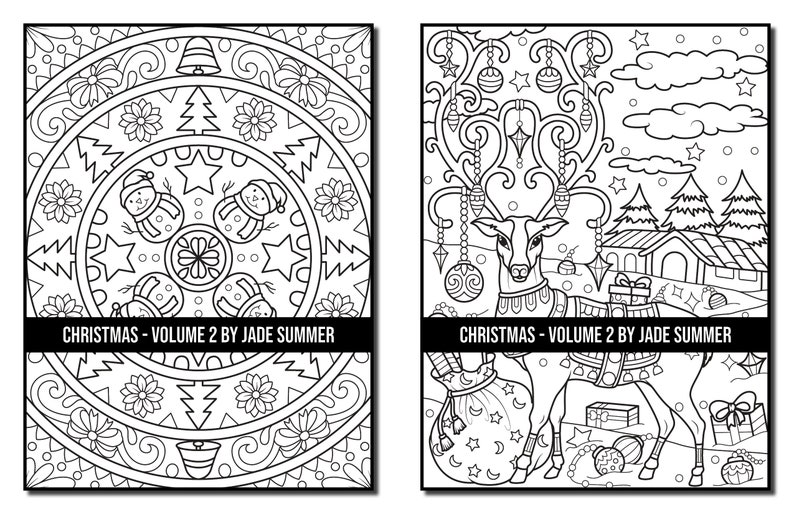 Coloring Pages: Christmas Coloring Book 2 Adult Coloring Book by Jade Summer 45 Digital Coloring Pages Printable PDF Download image 7