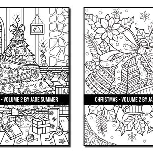 Coloring Pages: Christmas Coloring Book 2 Adult Coloring Book by Jade Summer 45 Digital Coloring Pages Printable PDF Download image 2