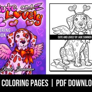 Love Coloring Pages: Cute and Lovely Adult Coloring Book by Jade Summer | 30 Digital Coloring Pages (Printable, PDF Download)