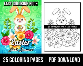 Coloring Pages: Easter Adult Coloring Book by Jade Summer | 25 Digital Coloring Pages (Printable, PDF Download)