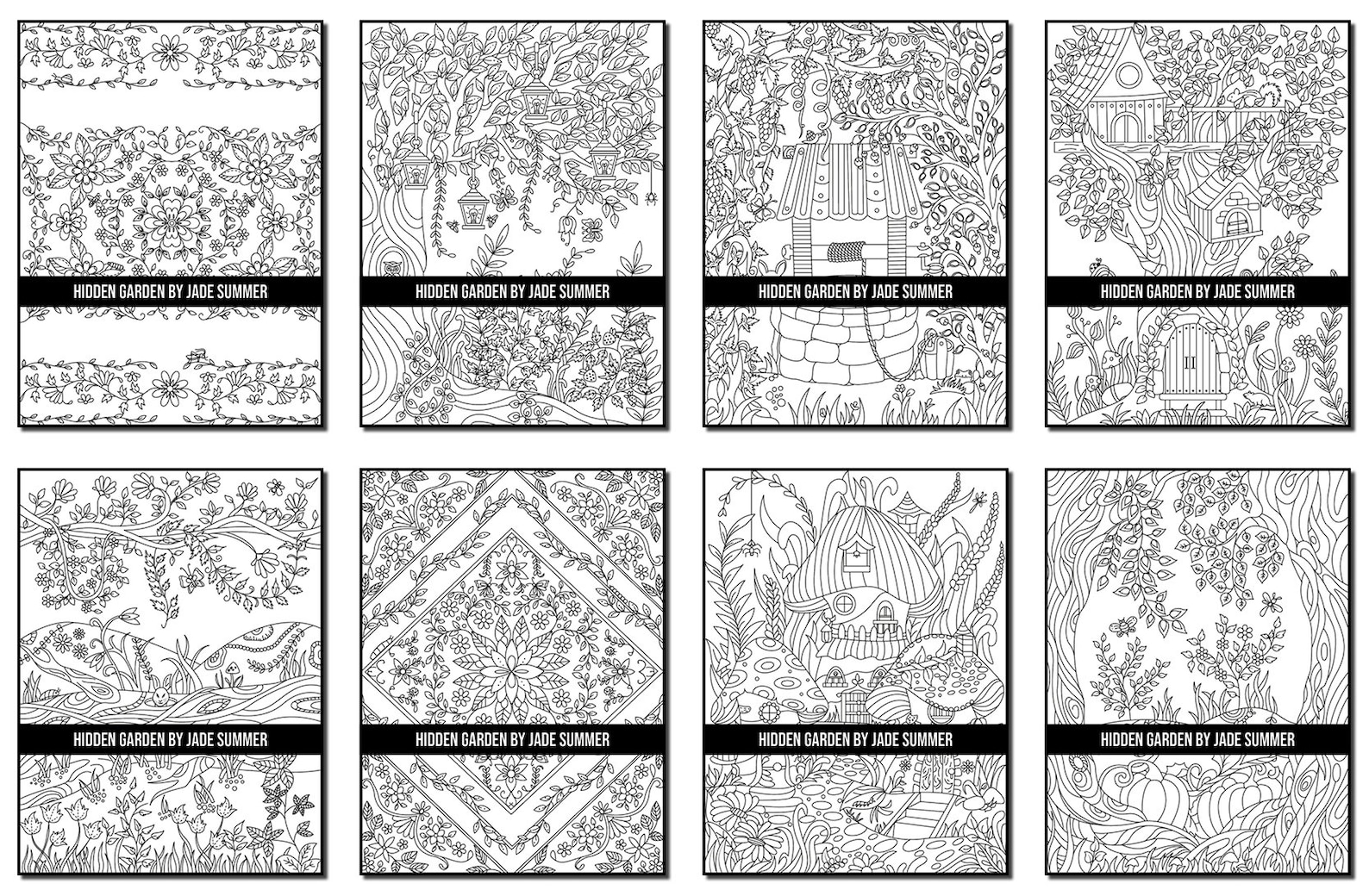 Hidden Garden by Jade Summer Adult Coloring Book With 25 Etsy