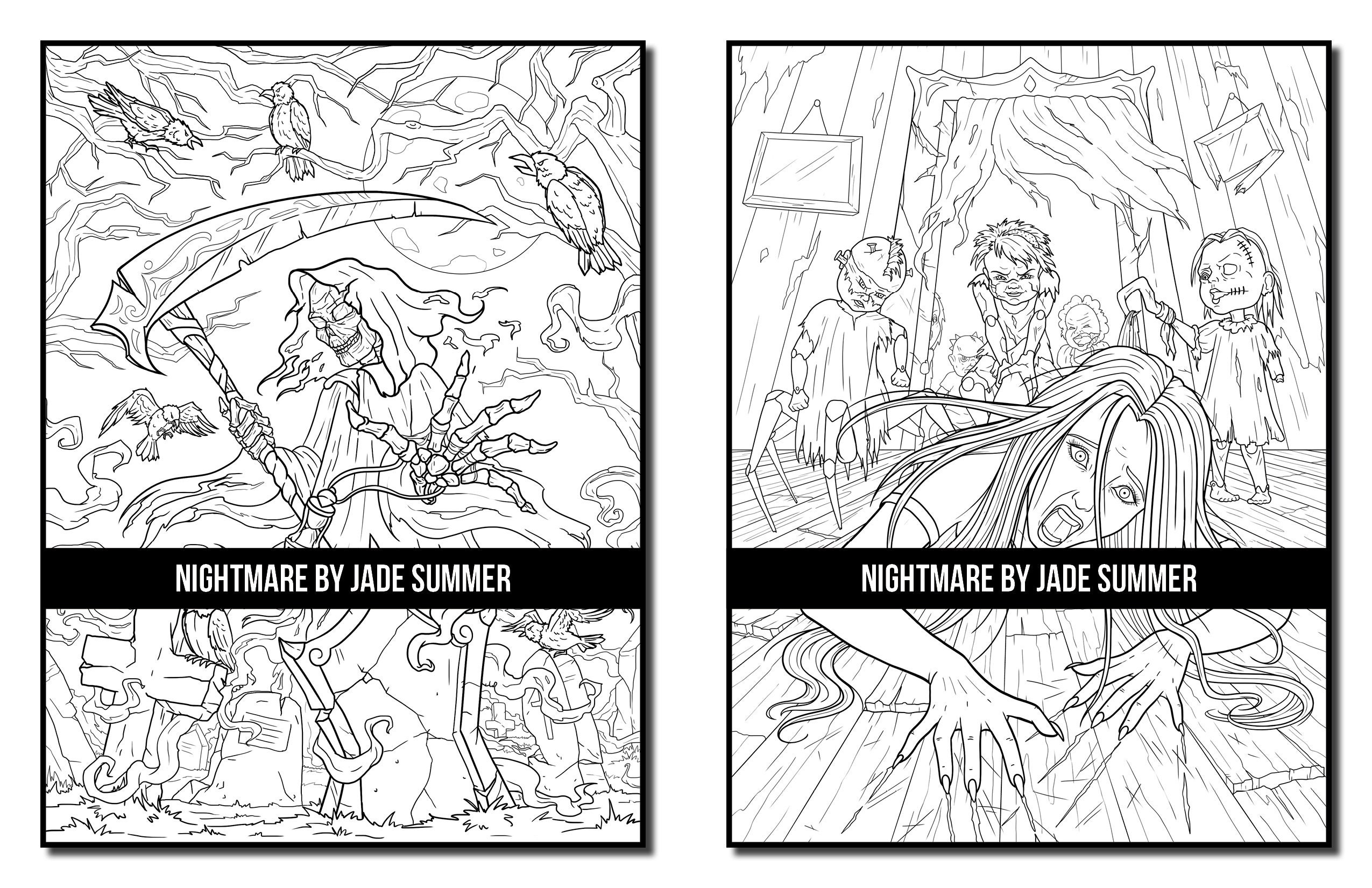 Coloring Pages: Nightmare Adult Coloring Book by Jade Summer - Etsy