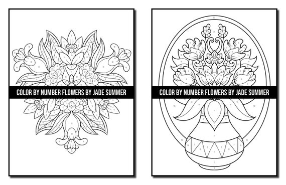 Color By Number Flower Coloring Pages