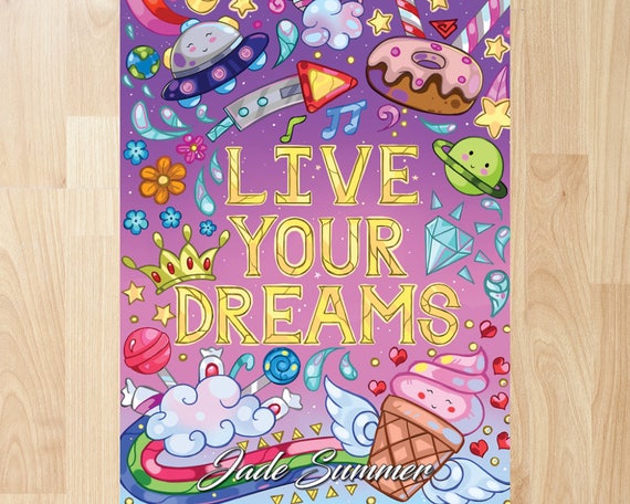 Download Live Your Dreams by Jade Summer Coloring Books Coloring | Etsy