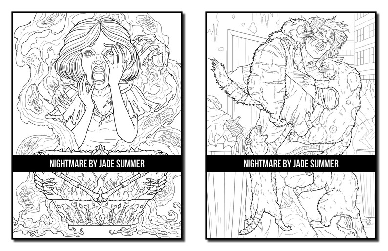 Coloring Pages Nightmare Adult Coloring Book by Jade Summer Etsy