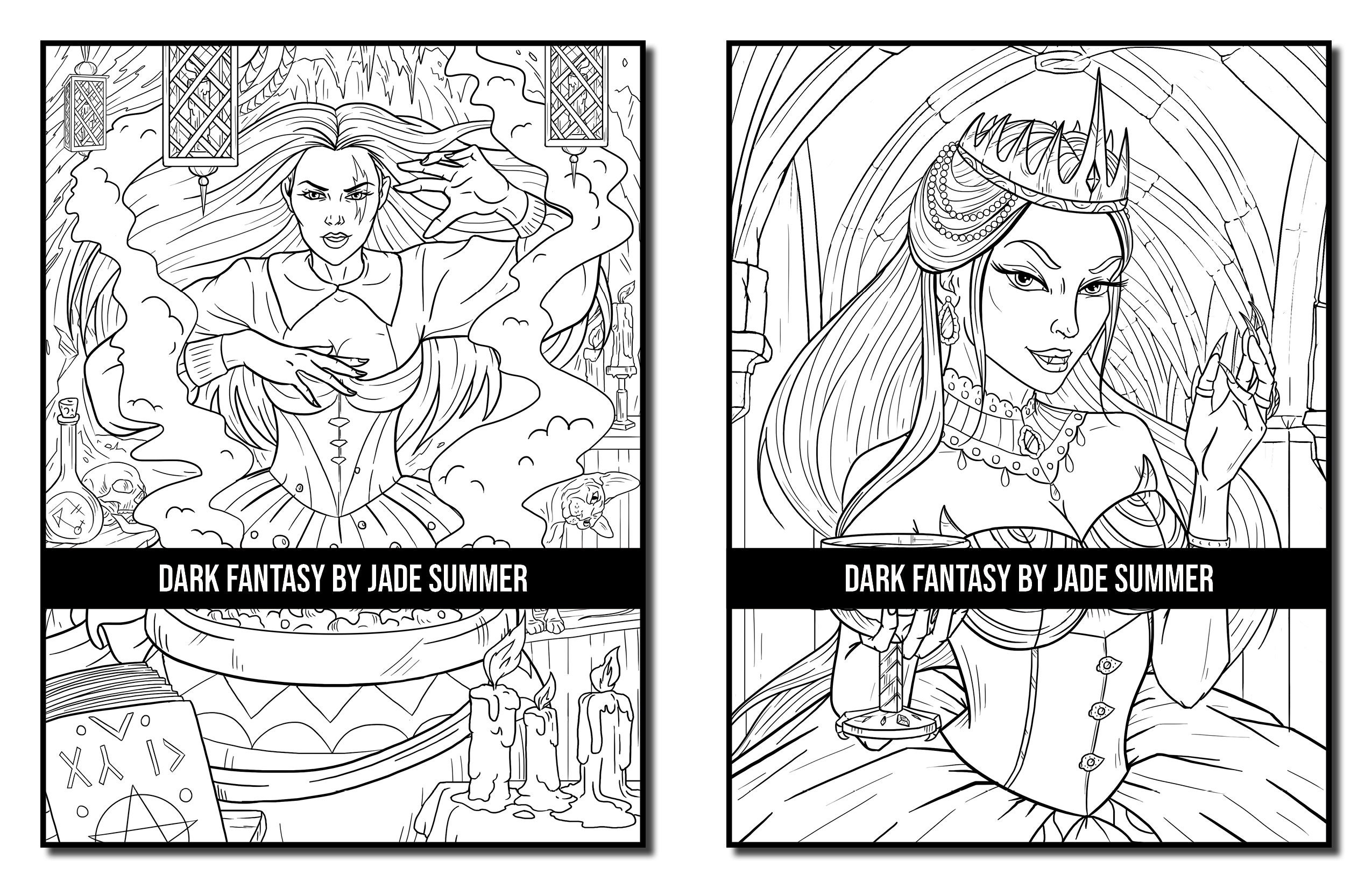 Fantasy Coloring Pages: Dark Fantasy Adult Coloring Book by - Etsy Canada