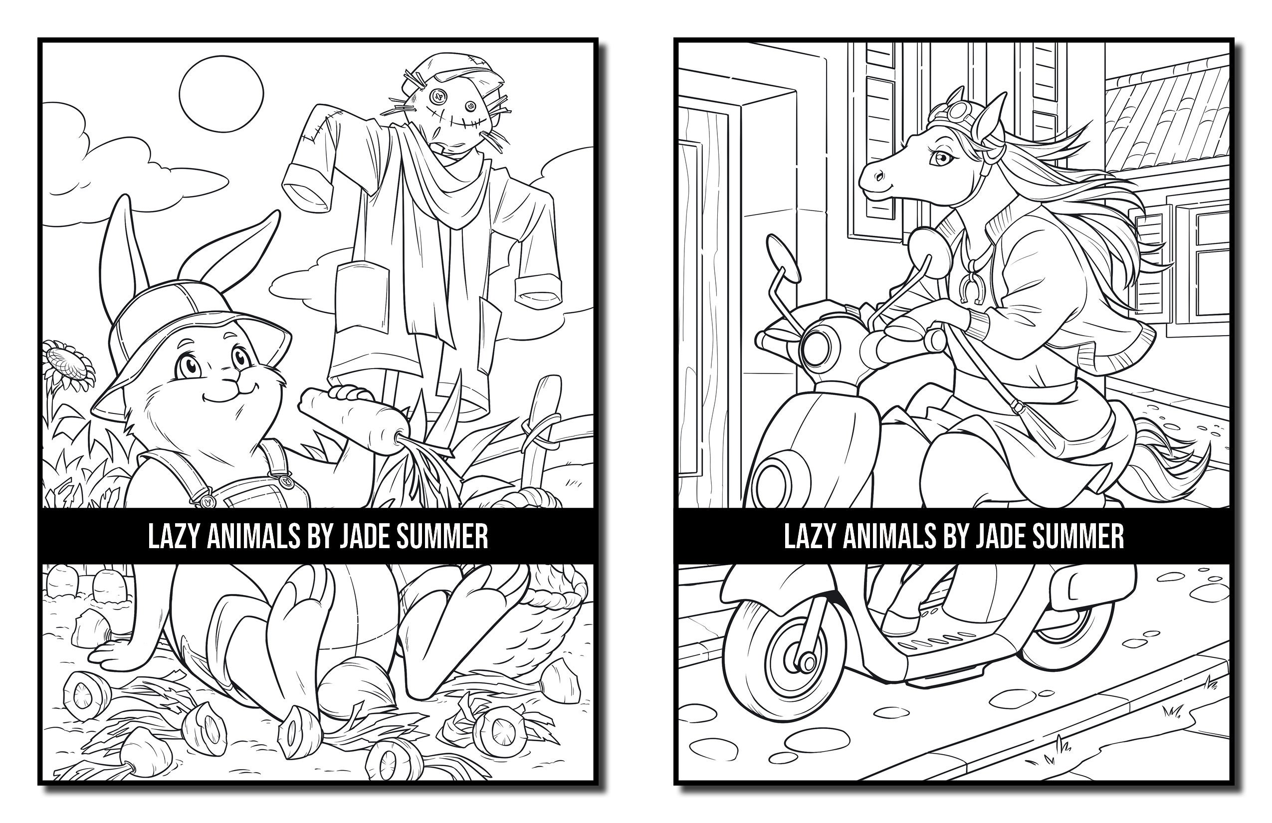 Funny Coloring Pages: Lazy Animals Adult Coloring Book by Jade - Etsy