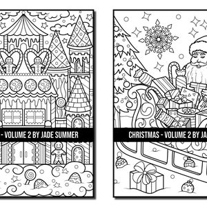 Coloring Pages: Christmas Coloring Book 2 Adult Coloring Book by Jade Summer 45 Digital Coloring Pages Printable PDF Download image 8