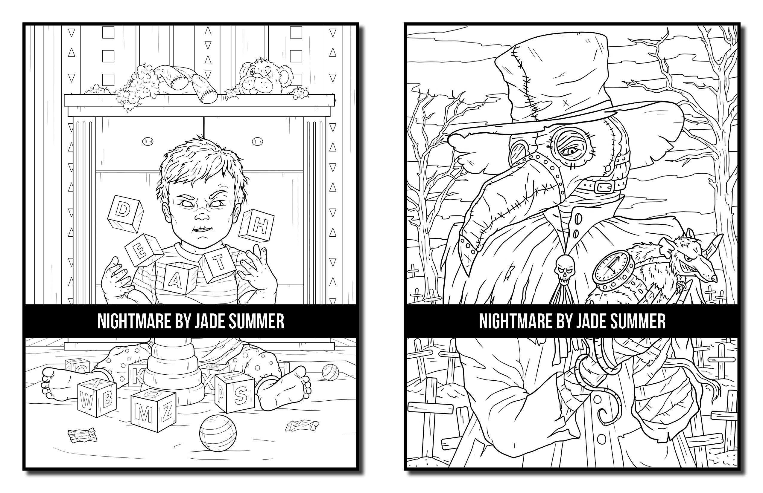 Coloring Pages: Nightmare Adult Coloring Book by Jade Summer - Etsy UK