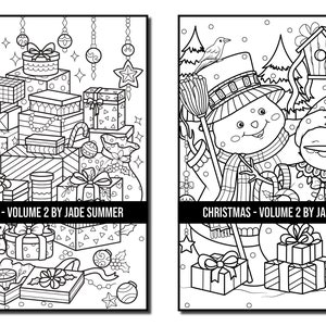 Coloring Pages: Christmas Coloring Book 2 Adult Coloring Book by Jade Summer 45 Digital Coloring Pages Printable PDF Download image 3