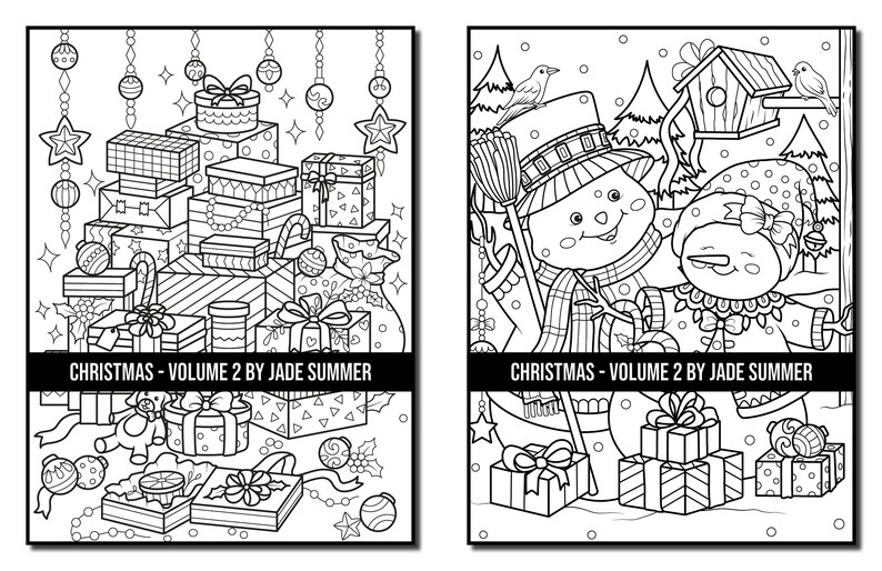 Coloring Pages: Christmas Coloring Book 2 Adult Coloring Book by Jade Summer 45 Digital Coloring Pages Printable PDF Download image 3