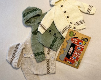 Neutral Knit Baby Sweater, Any Size