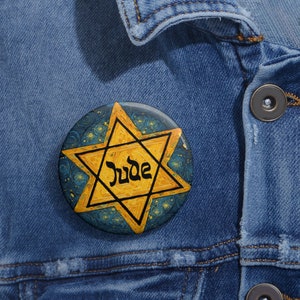 Holocaust Remembrance Day - We Remember! JUDE star. Small but fierce nation. - Pin Buttons image 3
